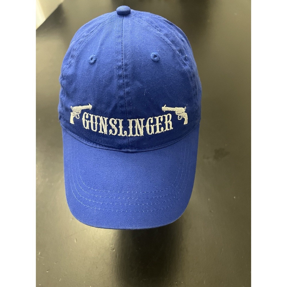 Otto Blue Adjustable Gunslinger Embroidered Baseball Cap Hat One Size Western